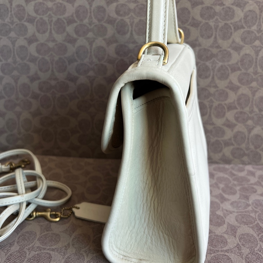 Vintage Coach Regina Cream Leather Top Handle Satchel - Picture 2 of 8